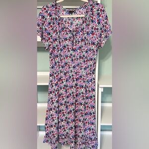SZ 10 Talbots Vibrant Floral Dress with Multicolor Design EXC PRELOVED CONDITION